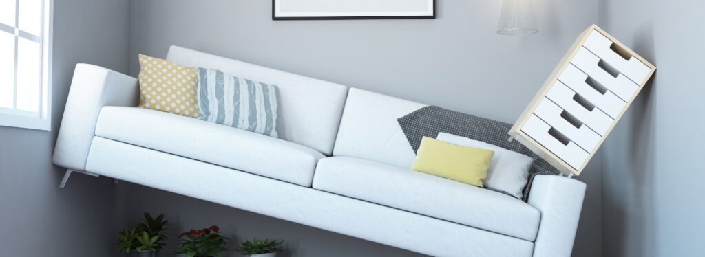 Behang kleine ruimte met licht patroon voor ruimtelijk effect